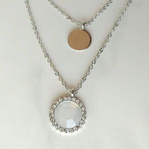 LA3accessories Simple Layered Circle Necklace